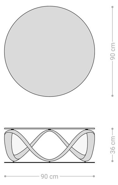 DELIFE Konferenčný stolík Tanju 90x90 cm metalická strieborná s reliéfnym sklom sivá