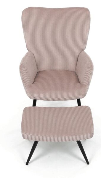 AK-L7285 PINK6, Relaxačné kreslo s podnožkou – ružový menčester
