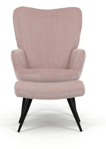 AK-L7285 PINK6, Relaxačné kreslo s podnožkou – ružový menčester
