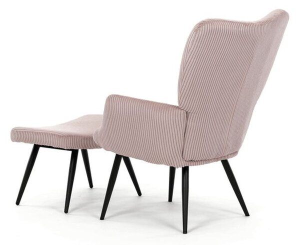 AK-L7285 PINK6, Relaxačné kreslo s podnožkou – ružový menčester