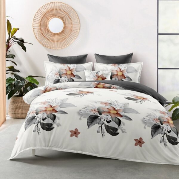 Sendia Textil KVET ČIERNO-HNEDÝ obojstranné flanelové obliečky DeLuxe Rozmer obliečok: 140x200 cm, Obsah balenia: 3 Set Balenie