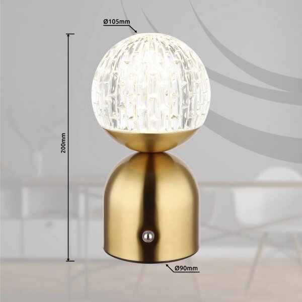 Globo 21007M-LED Stm. dot. stol. lampa JULSY LED/2,5W/3,7V 2700/4000/6500K mosadz