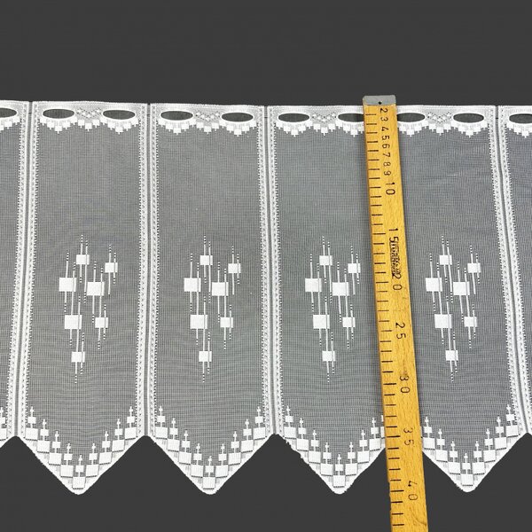 Vitrážová žakárová záclona 6495 - výška 40 cm , metráž