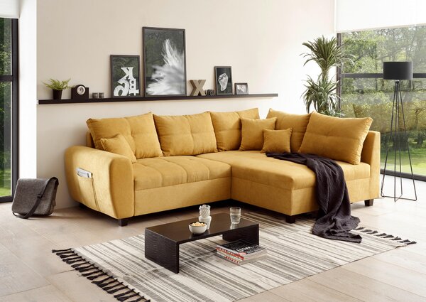 ROHOVÁ SEDAČKA, textil, kompozitné drevo, žltá MID.YOU - Sedačky, Online Only