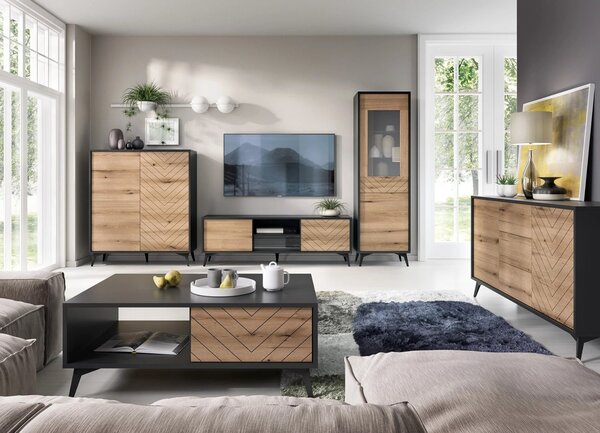 TV STOLÍK PHILIPPE DUB EVOKE / ČIERNY 154 cm