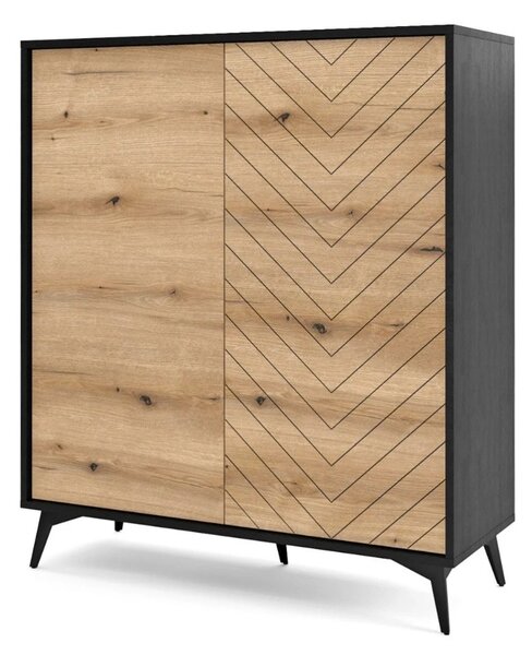 KOMODA PHILIPPE ČIERNA / DUB EVOKE 104 cm