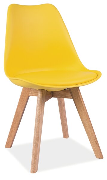 Jedálenská stolička Aste (žltá + dub). Vlastná spoľahlivá doprava až k Vám domov. 761544