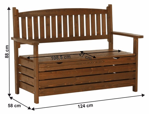 NovýNábytok.sk Záhradná lavička 124 cm Dina (hnedá). Vlastná spoľahlivá doprava až k Vám domov. 1016525
