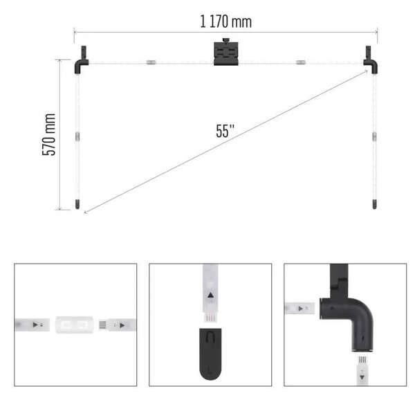 GoSmart Ambientné LED RGB osvetlenie 55" za TV (ZTV55")