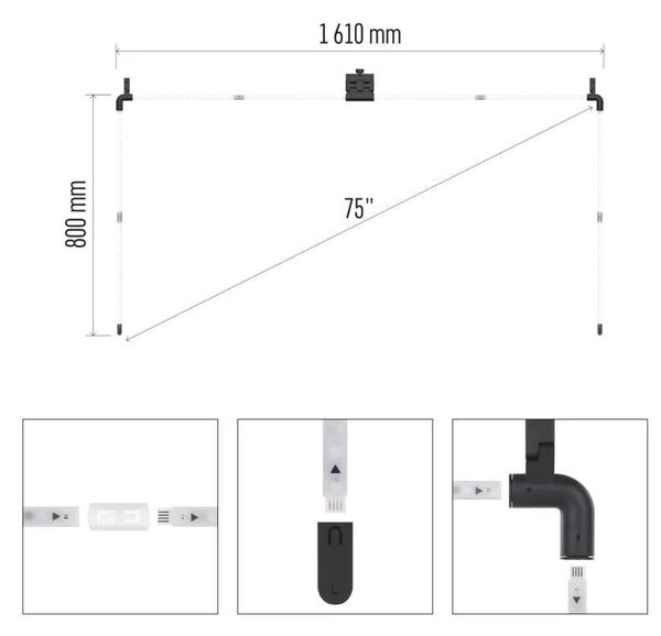 GoSmart Ambientné LED RGB osvetlenie 55" za TV (ZTV55")