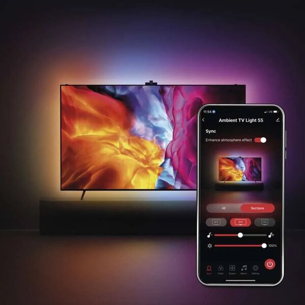 GoSmart Ambientné LED RGB osvetlenie 55" za TV (ZTV55")