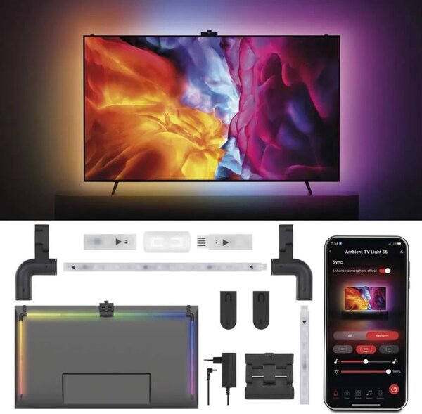 GoSmart Ambientné LED RGB osvetlenie 55" za TV (ZTV55")