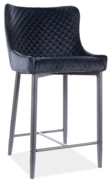 Barová stolička COLIN B H-2 VELVET čierny rám/čierny BLUVEL19
