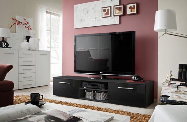 TV stolík/skrinka Beryl 23 ZZ B2 (čierna + lesk čierny). Vlastná spoľahlivá doprava až k Vám domov. 764640