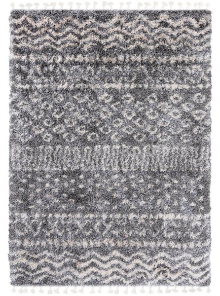 Kusový koberec shaggy Alsea tmavo sivý 140x200cm