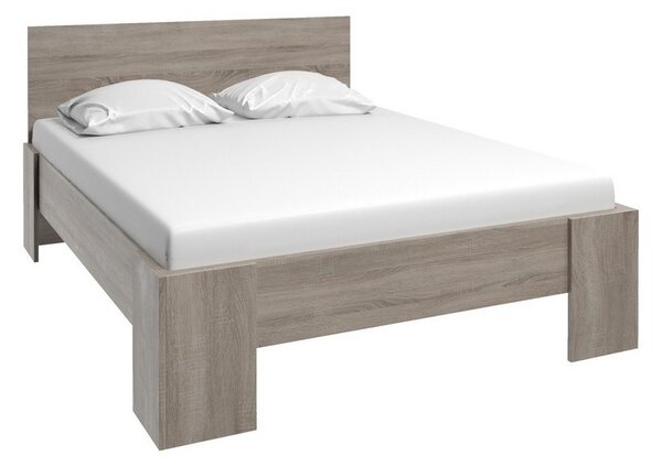 Manželská posteľ COLORADO + Sendvičový matrac MORAVIA + rošt,, 160x200 cm, dub truflový (šedý dub sonoma)