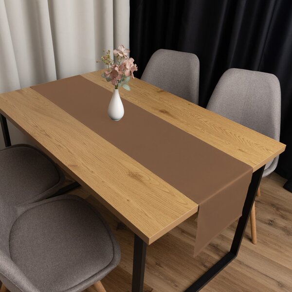 Biante Bavlnený saténový behúň na stôl ST-013 Svetlo hnedý 45x140 cm