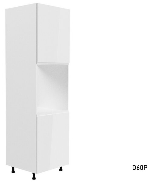 Kuchynská skrinka vstavaná vysoká ASPEN D60P, 60x212x58, biela lesk, pravá
