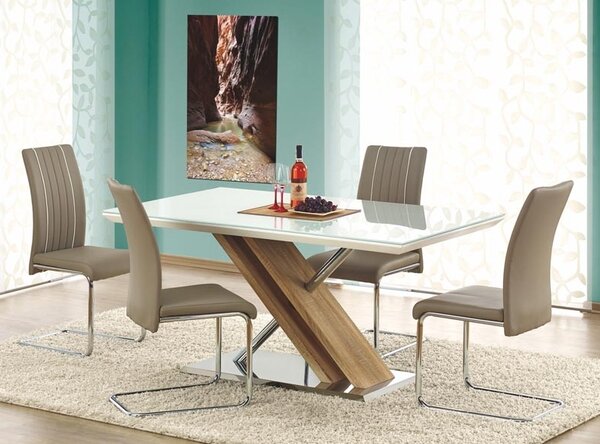 Jedálenský stôl Nascido (pre 6 osôb) (dub sonoma + biela). Vlastná spoľahlivá doprava až k Vám domov. 770454