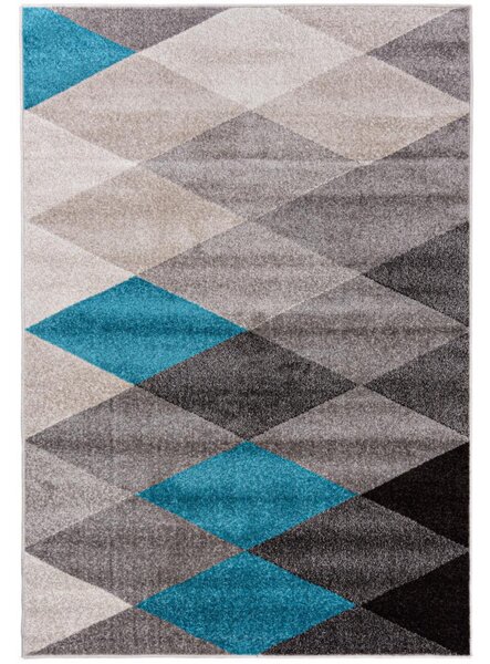Kusový koberec Karo béžovo modrý 133x190cm