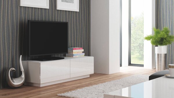 TV stolík/skrinka Resto RTV-160S (biela + lesk biely). Vlastná spoľahlivá doprava až k Vám domov. 770779