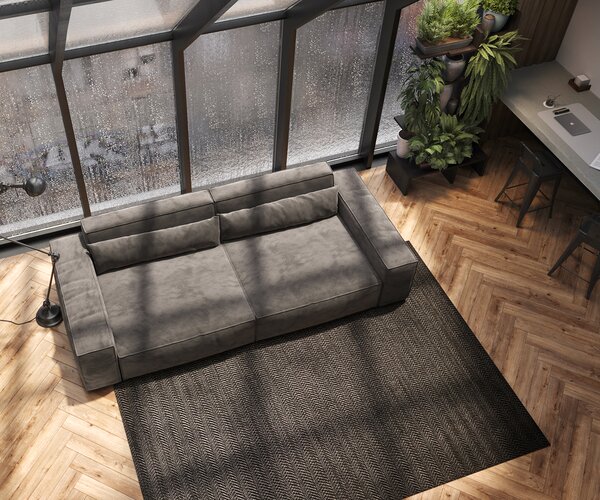 DELIFE Veľká pohovka Sirpio XL 270x130 cm mikrovlákno khaki-hnedá