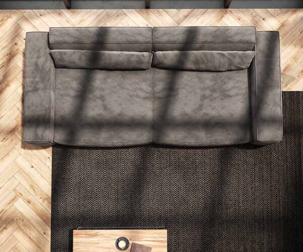 DELIFE Veľká pohovka Sirpio XL 270x130 cm mikrovlákno khaki-hnedá