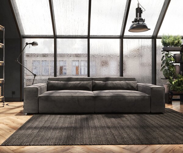 DELIFE Veľká pohovka Sirpio XL 270x130 cm mikrovlákno khaki-hnedá