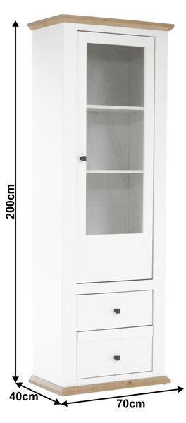 NovýNábytok.sk Vitrína Leoras MZ4 (biela + dub grand). Vlastná spoľahlivá doprava až k Vám domov. 1017346