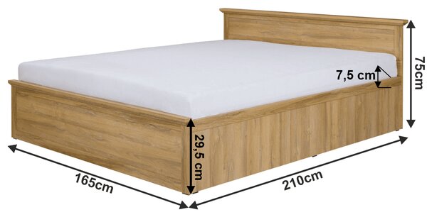 NovýNábytok.sk Manželská posteľ 160 cm Leoras MZ21 (s roštom) (dub grand). Vlastná spoľahlivá doprava až k Vám domov. 1017342