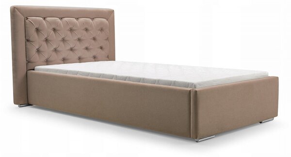 Čalúnená jednolôžková posteľ DANIELLE | hnedá 90 x 200 cm