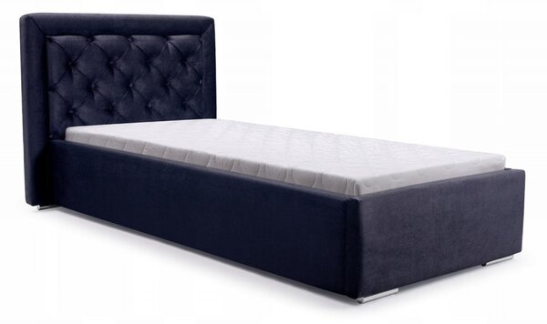 Čalúnená jednolôžková posteľ DANIELLE | čierna 90 x 200 cm