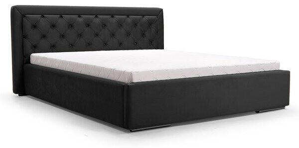 Čalúnená manželská posteľ DANIELLE | čierna 160 x 200 cm Typ: Drevený rošt