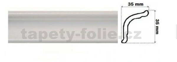 Polystyrénové dekoratívne lišty M03, rozmer 1000 x 35 x 35 mm, biela hladká, IMPOL TRADE
