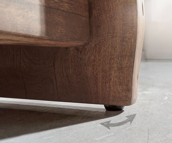 DELIFE TV stolík Live-Edge 230 cm masívna akácia hnedá 4 zásuvky