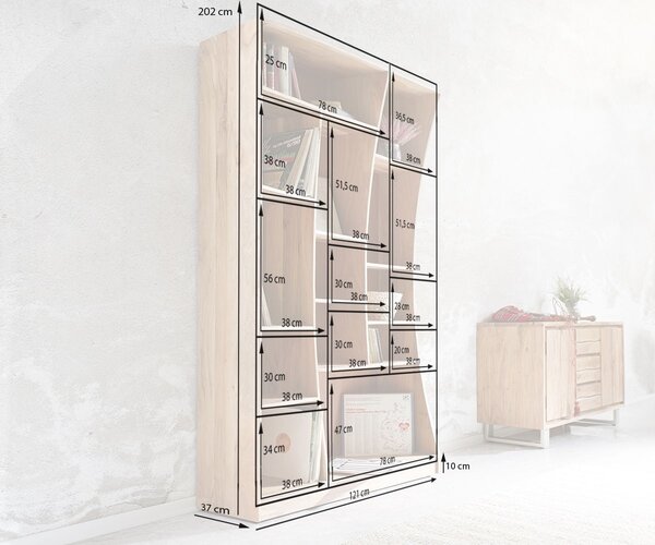 DELIFE Regál Live-Edge 120 cm akácia prírodná ľavá