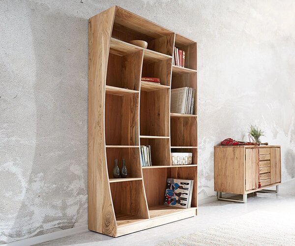 DELIFE Regál Live-Edge 120 cm akácia prírodná pravá
