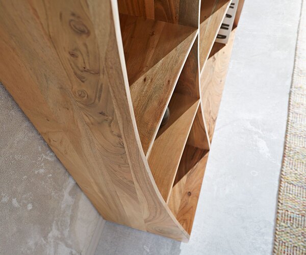 DELIFE Regál Live-Edge 120 cm akácia prírodná pravá