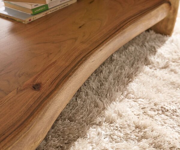 DELIFE Konferenčný stolík Live-Edge 130x60 cm akácia prírodná hrana