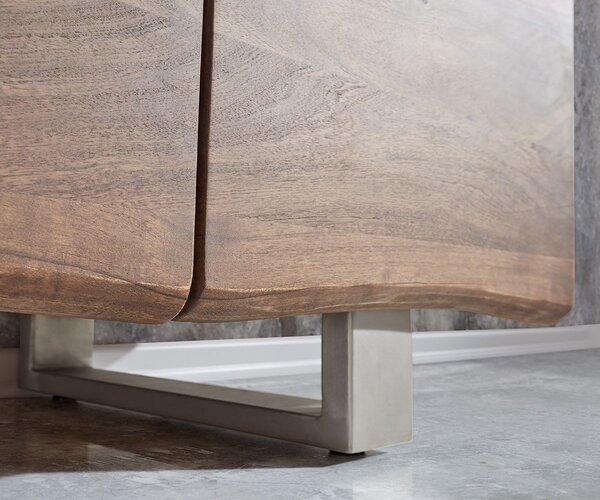 DELIFE Komoda Live-Edge 172 cm akácia hnedá 4 dvierka 4 zásuvky