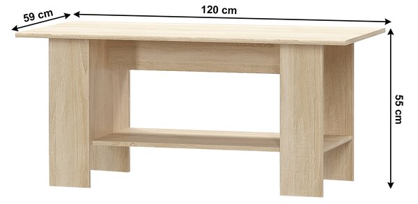 NovýNábytok.sk Konferenčný stolík Thornham (dub sonoma). Vlastná spoľahlivá doprava až k Vám domov. 1015771