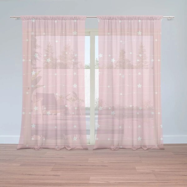 Sablio Záclony Hviezdy a bodky na povrázku: 2ks 150x250cm
