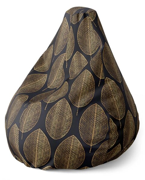 Sablio Sedací vak Pear Zlaté listy - 70 x 95 x 15 cm