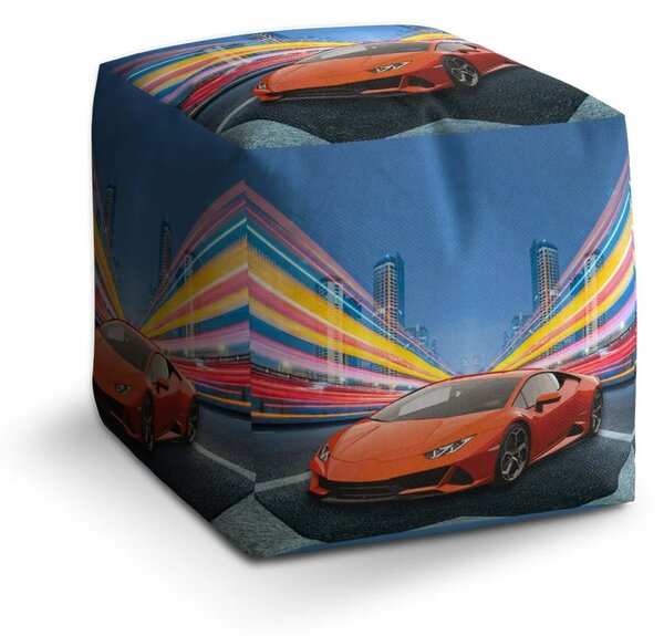 Sablio Taburet Cube Športové auto 2 - 40x40x40 cm