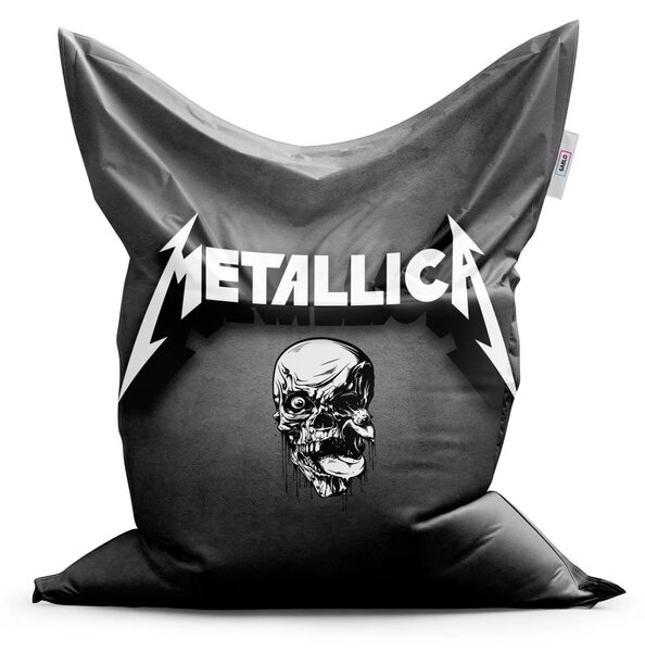 Sablio Sedací vak METALLICA Lebka Sivá - 150x100 cm