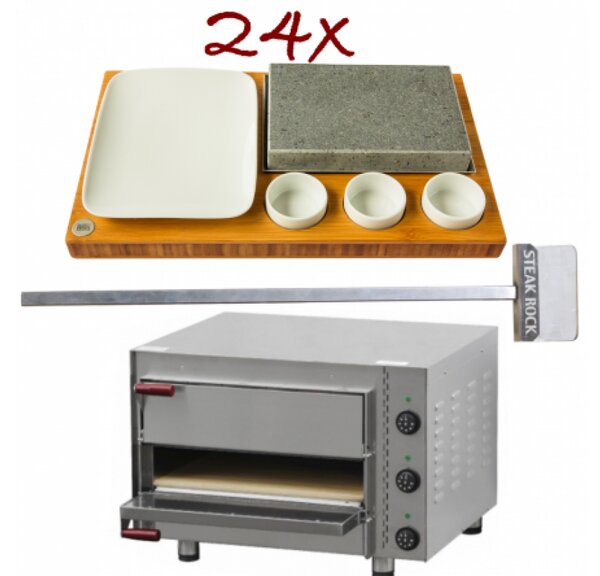 Set grilovací kámen pro restaurace 24Ks model L + trouba
