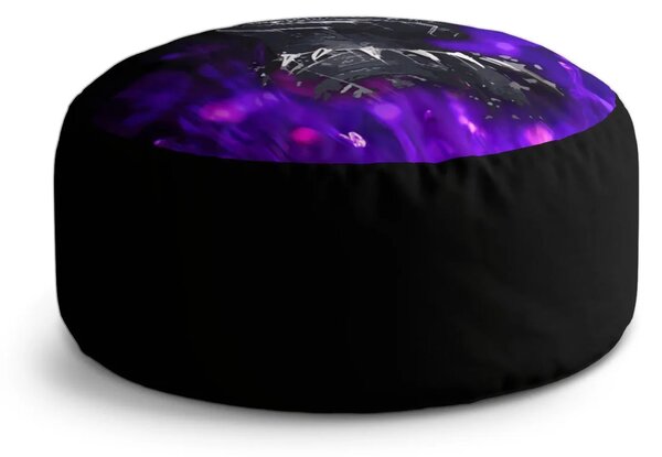 Sablio Taburet Circle BLACK PANTHER Fialová luminiscencia: 38x48 cm