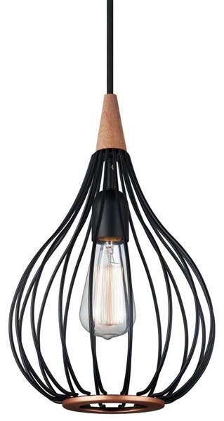 Halo Design - Drops Závěsná Lampa Ø23 Black/Dark Wood - Lampemesteren