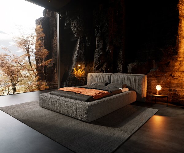 DELIFE Čalúnená posteľ Coperti 140x200 cm bouclé strieborno sivá