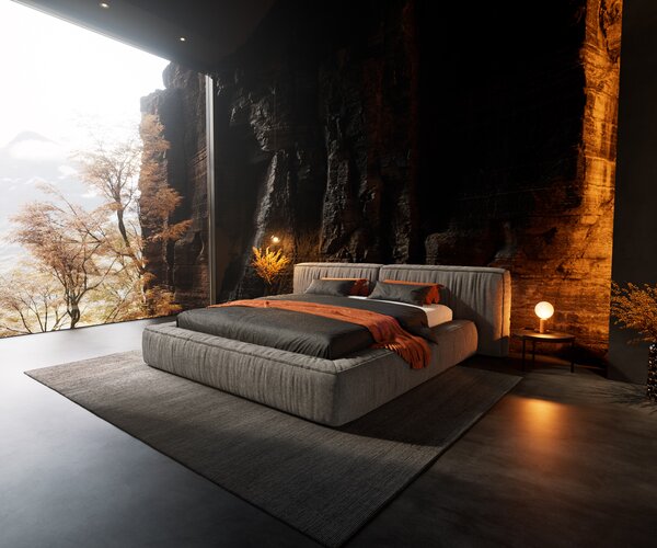 DELIFE Čalúnená posteľ Coperti 180x200 cm mikrovlákno sivá